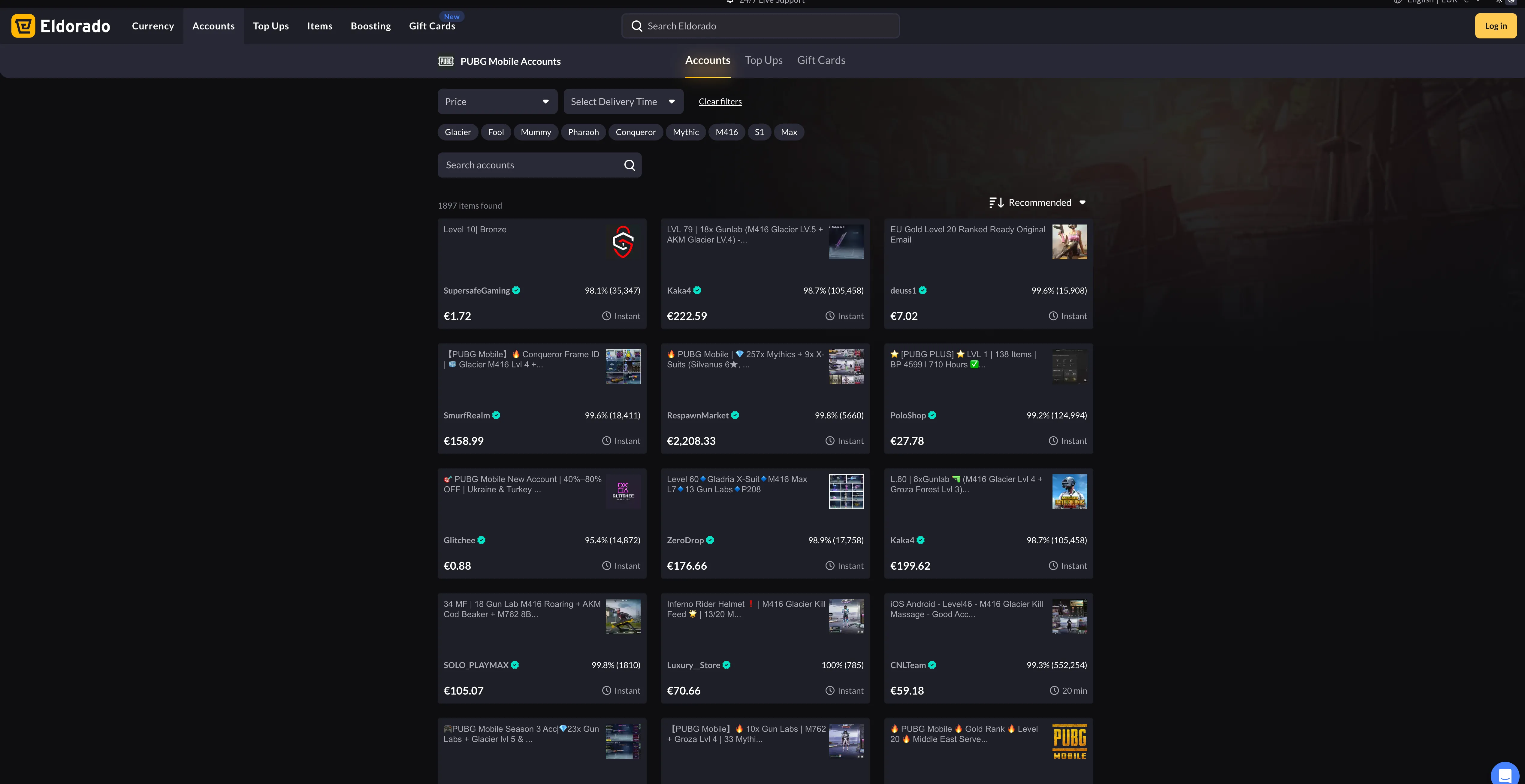 Eldorado pubg mobile accounts
